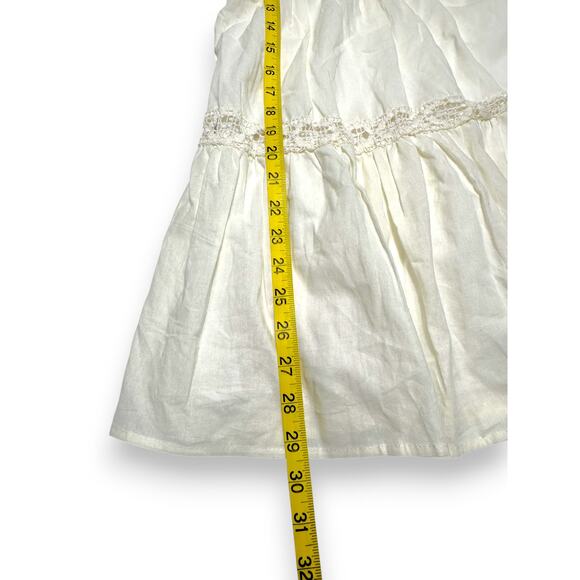 Audrey Parks for Francesca's Ivory Lace Trim Boho Mini Dress Small - Picture 4 of 9